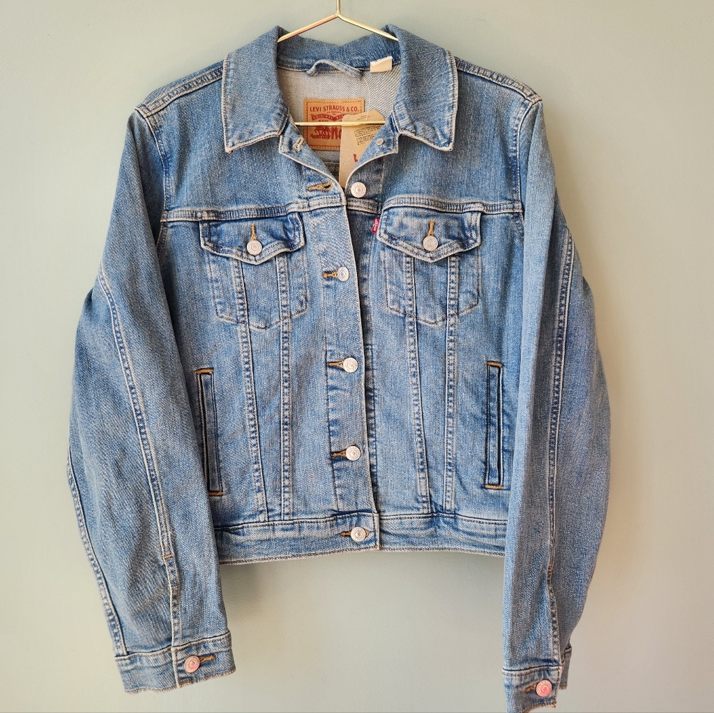 LEVI'S Denim Jean Jacket Size XL Light Blue